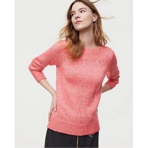 Ann Taylor Loft boatneck sweater coral NWT XXL